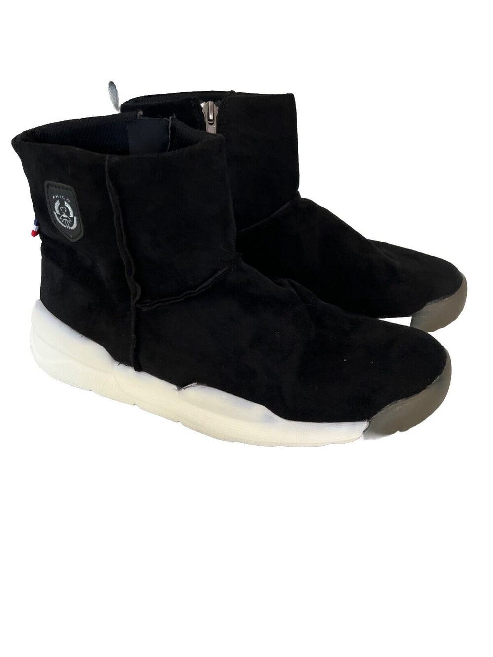 Ahico Mens Shoes Sneakers Boots Zip Up Faux Suede Lightweight Black Size 7 / 40